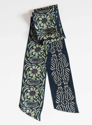 [3701692300498] Les Belles Vagabondes - Seidenschal Bandeau Camelia Marine Navy