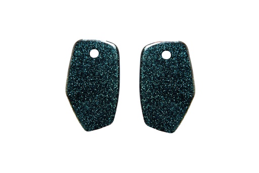 [MM6005E] Lisa Kroeber Jewellery Art - Earrings Mix&Match PLATES, Sparkling Emerald Green