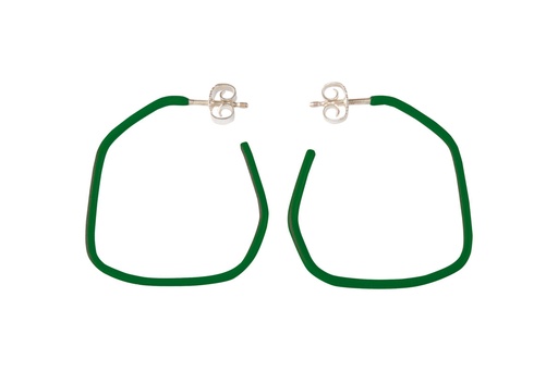 [LI6005] Lisa Kroeber Jewellery Art - Earrings Lines - Moss Green