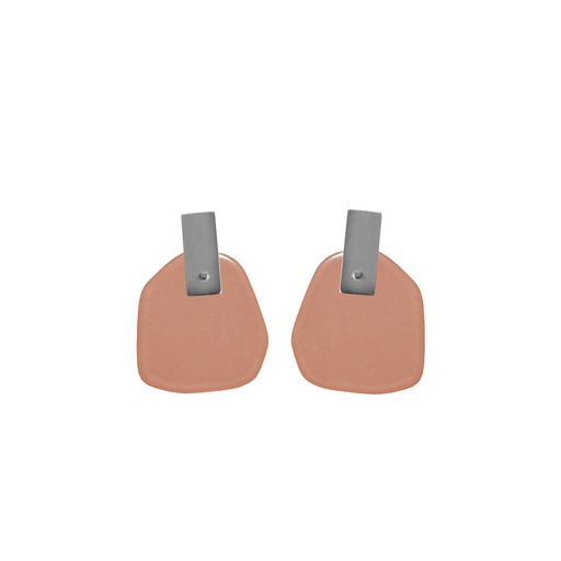 [FP3020] Lisa Kroeber Jewellery Art - Earrings Flower Petals - Beige Red