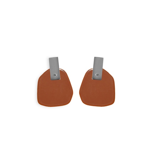 [FP8004] Lisa Kroeber Jewellery Art - Earrings Flower Petals - Copper Brown