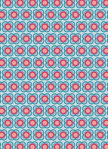 [ndts9609] Nobis Design - Geschenkpapierbogen - Toni Starck Pattern - Azur Coral