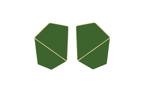 [FW6025] Lisa Kroeber Jewellery Art - Earrings Folded wide - Fern green
