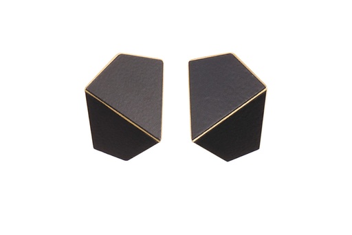 [FW-jet-black] Lisa Kroeber Jewellery Art - Earrings Folded wide - Jet Black