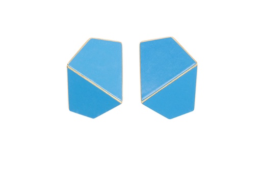 [FW-light-blue] Lisa Kroeber Jewellery Art - Earrings Folded wide - Light Blue