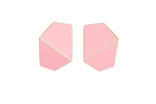 [FW-light-pink] Lisa Kroeber Jewellery Art - Earrings Folded wide - Light Pink