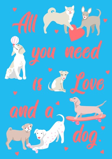 [Lu439] Nobis Design - Postkarte - Luminous - All you need is love and a dog
