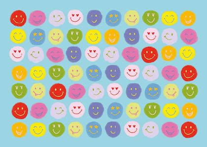 [mi9122] Nobis Design - Postkarte - m-illu - Happy faces