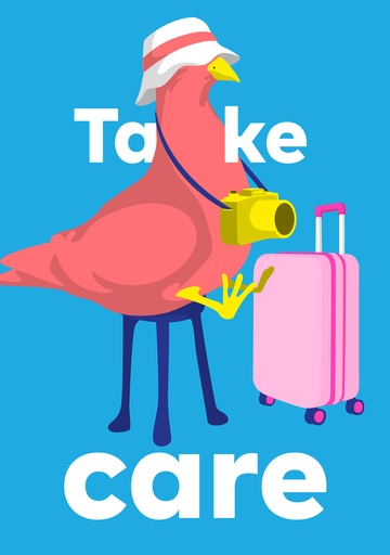 [Ne021] Nobis Design - Postkarte - neonstyle - Take care