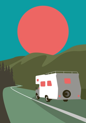 [Ny006] Nobis Design - Postkarte - Nobiyama - Camper