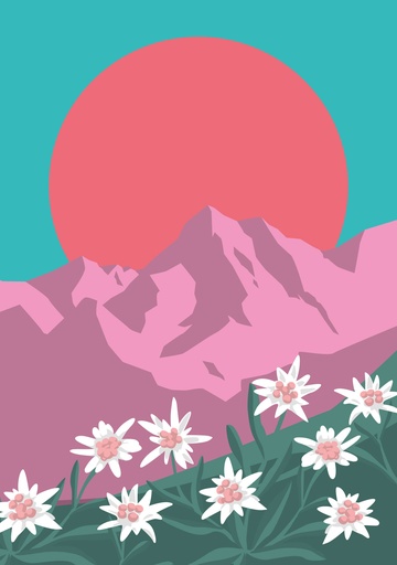 [Ny004] Nobis Design - Postkarte - Nobiyama - Mountains