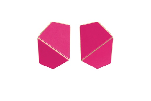 [FW-magenta] Lisa Kroeber Jewellery Art - Earrings Folded wide - Magenta
