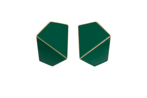 [FW-moss-green] Lisa Kroeber Jewellery Art - Earrings Folded wide - Moss Green