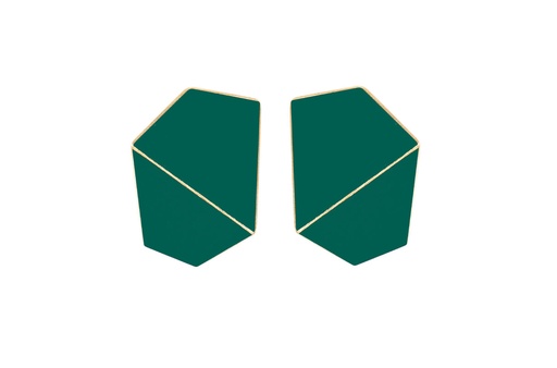 [FW6026] Lisa Kroeber Jewellery Art - Earrings Folded wide - Opal Green