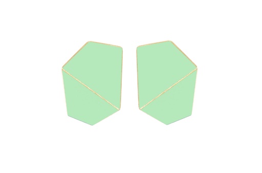 [FW-pastel-green] Lisa Kroeber Jewellery Art - Earrings Folded wide - Pastel Green