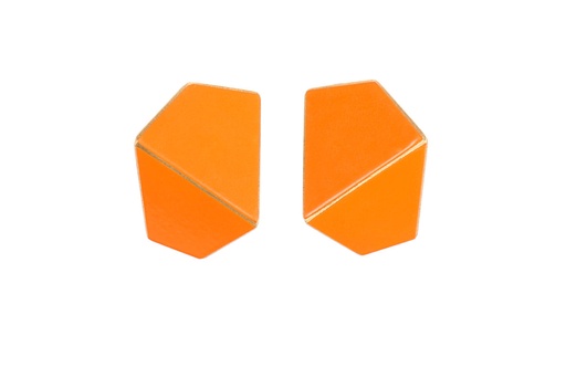 [FW-pastel-orange] Lisa Kroeber Jewellery Art - Earrings Folded wide - Pastel Orange