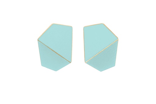 [FW-pastel-turquoise] Lisa Kroeber Jewellery Art - Earrings Folded wide - Pastel Turquoise