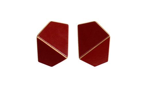 [FW-purple-red] Lisa Kroeber Jewellery Art - Earrings Folded wide - Purple Red