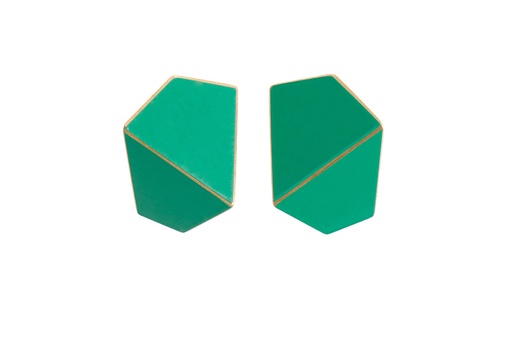 [FW-signal-green] Lisa Kroeber Jewellery Art - Earrings Folded wide - Signal Green