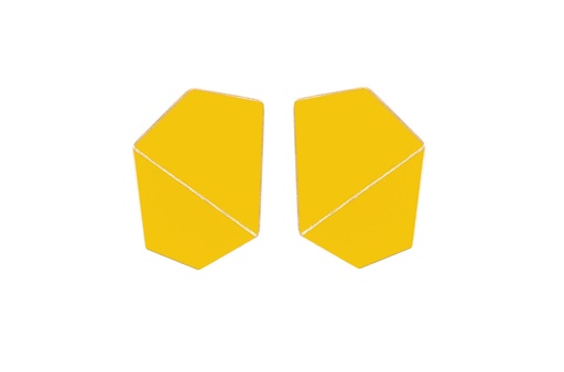 [FW-traffic-yellow] Lisa Kroeber Jewellery Art - Earrings Folded wide - Traffic Yellow