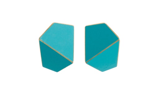 [FW-turquoise] Lisa Kroeber Jewellery Art - Earrings Folded wide - Turquoise