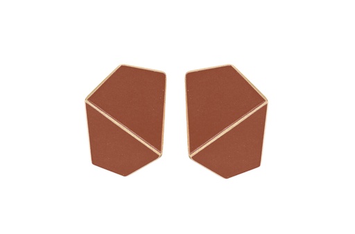 [FW8004] Lisa Kroeber Jewellery Art - Earrings Folded wide - Copper Brown 
