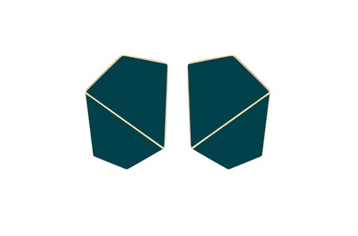 [FW5020] Lisa Kroeber Jewellery Art - Earrings Folded wide - Ocean Blue 
