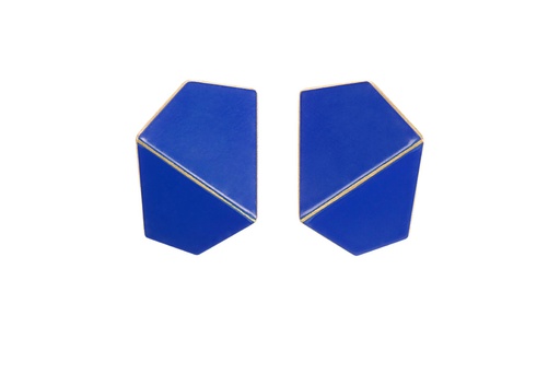 [FW-ultramarine-blue] Lisa Kroeber Jewellery Art - Earrings Folded wide - Ultramarine Blue 