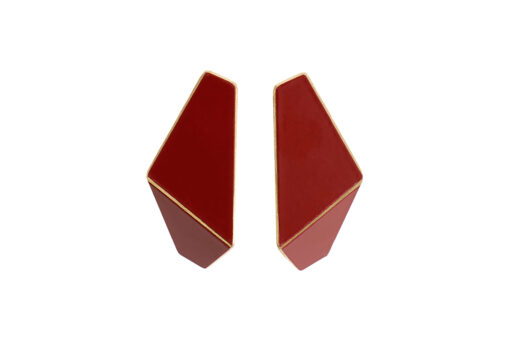 [FS-purple-red] Lisa Kroeber Jewellery Art - Earrings Folded slim - Purple Red