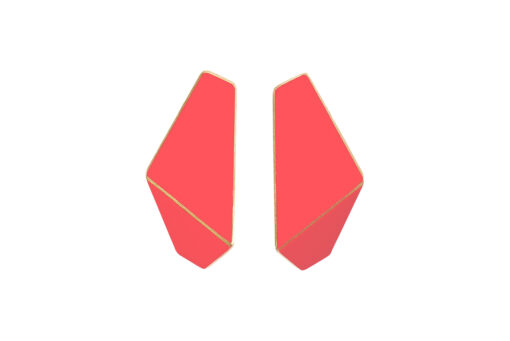 [FS-strawberry] Lisa Kroeber Jewellery Art - Earrings Folded slim - Strawberry