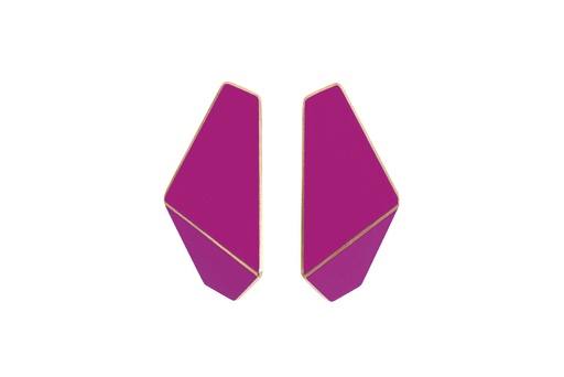[FS-traffic-purple] Lisa Kroeber Jewellery Art - Earrings Folded slim - Traffic Purple