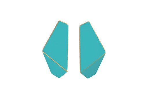 [FS-turquoise] Lisa Kroeber Jewellery Art - Earrings Folded slim - Turquoise