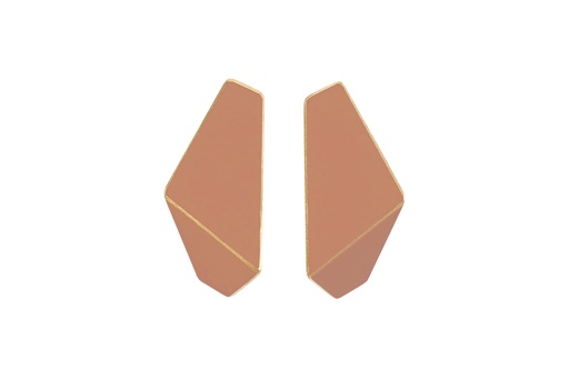 [FS3012] Lisa Kroeber Jewellery Art - Earrings Folded slim - Beige Red 