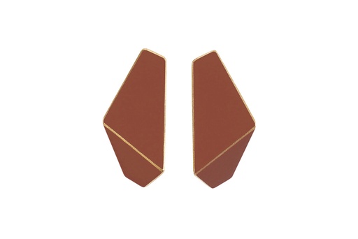 [FS8004] Lisa Kroeber Jewellery Art - Earrings Folded slim - Copper Brown