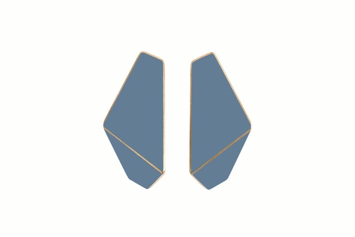 [FS-pigeon-blue] Lisa Kroeber Jewellery Art - Earrings Folded slim - Pigeon Blue