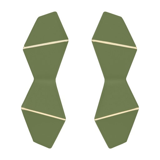 [DF-fern-green] Lisa Kroeber Jewellery Art - Earrings Folded Double - Fern Green