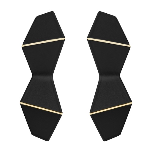 [DF9005] Lisa Kroeber Jewellery Art - Earrings Folded Double - Black