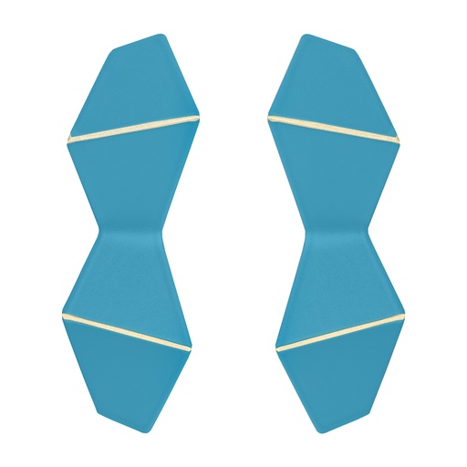 [DF-light-blue] Lisa Kroeber Jewellery Art - Earrings Folded Double - Light Blue