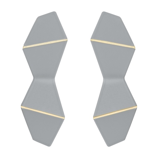 [DF-light-grey] Lisa Kroeber Jewellery Art - Earrings Folded Double - Light Grey