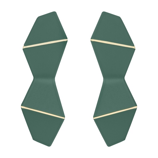 [DF-moss-green] Lisa Kroeber Jewellery Art - Earrings Folded Double - Moss Green