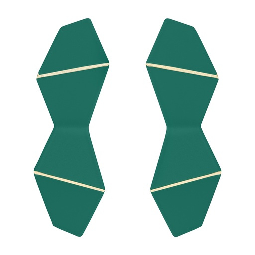 [DF-opal-green] Lisa Kroeber Jewellery Art - Earrings Folded Double - Opal Green