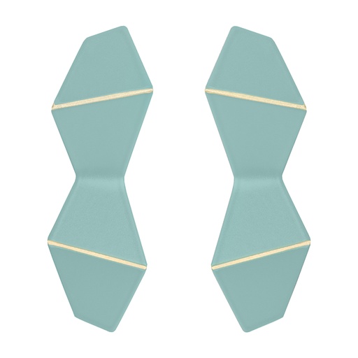 [DF-pastel-turquoise] Lisa Kroeber Jewellery Art - Earrings Folded Double - Pastel Turquoise