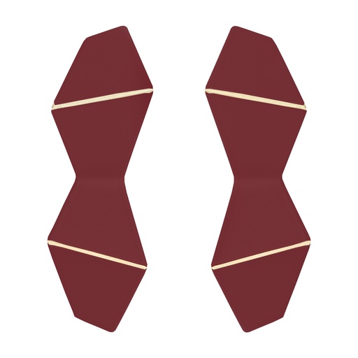[DF-purple-red] Lisa Kroeber Jewellery Art - Earrings Folded Double - Purple Red 