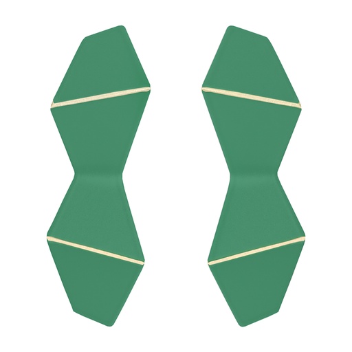 [DF-signal-green] Lisa Kroeber Jewellery Art - Earrings Folded Double - Signal Green