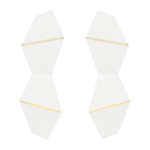 [DF-signal-white] Lisa Kroeber Jewellery Art - Earrings Folded Double - Signal White