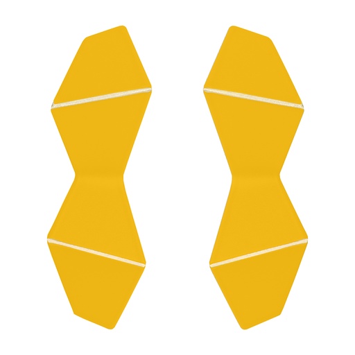 [DF-traffic-yellow] Lisa Kroeber Jewellery Art - Earrings Folded Double - Traffic Yellow
