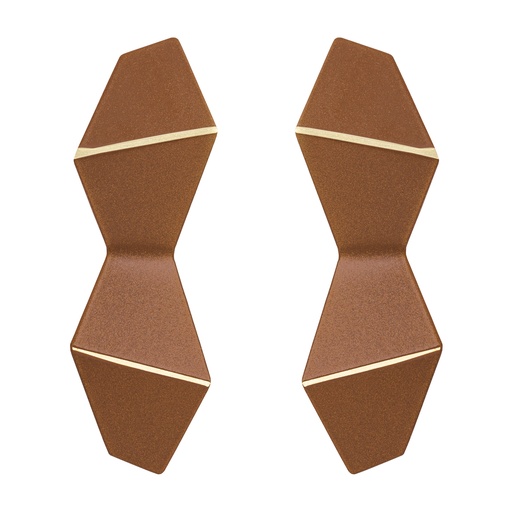 [DF1020] Lisa Kroeber Jewellery Art - Earrings Folded Double - Copper Brown
