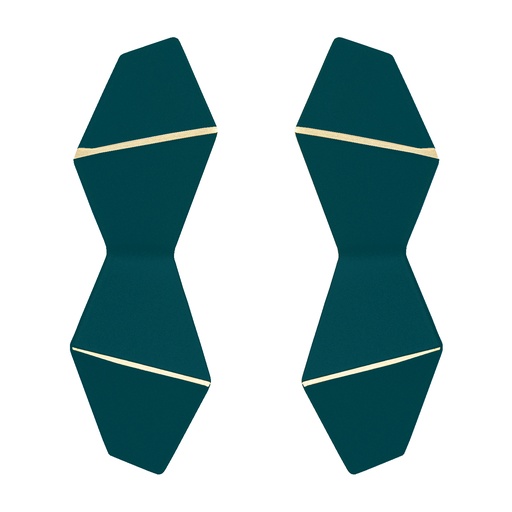 [DF-ocean-blue] Lisa Kroeber Jewellery Art - Earrings Folded Double - Ocean Blue