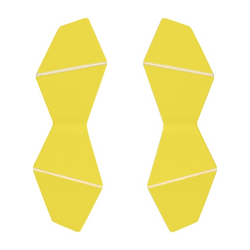 [DF-sulfur-yellow] Lisa Kroeber Jewellery Art - Earrings Folded Double - Sulfur Yellow