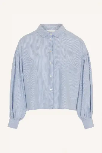 By Bar - sarah short pin stripe blouse - 813 indi grey